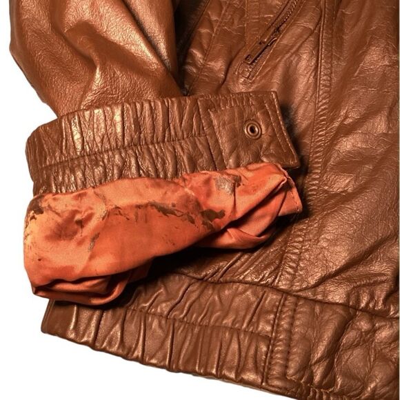 Vintage Brown Leather Motorcycle‎ Jacket - Stylish Biker Outerwear Sere Descript - Picture 12 of 16